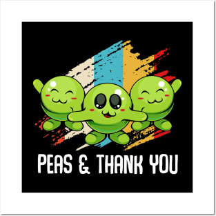 Peas - Peas & Thank You - Cute Vegan Pun Posters and Art